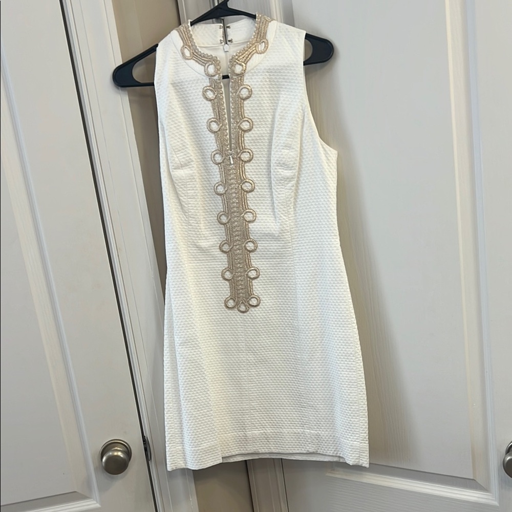 Lilly Pulitzer Resort White Embellished Knee-Length Dress